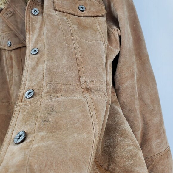 Vintage Gander Mountain Guide Series Tan Suede Sherpa Coat XL Western Ranch - Picture 7 of 10
